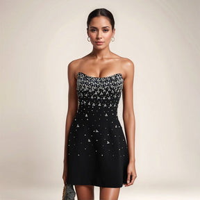 PREVENTA Vestido Reina Cristales Negro