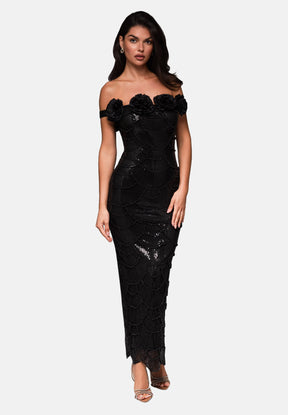 Vestido Ébano Rosas