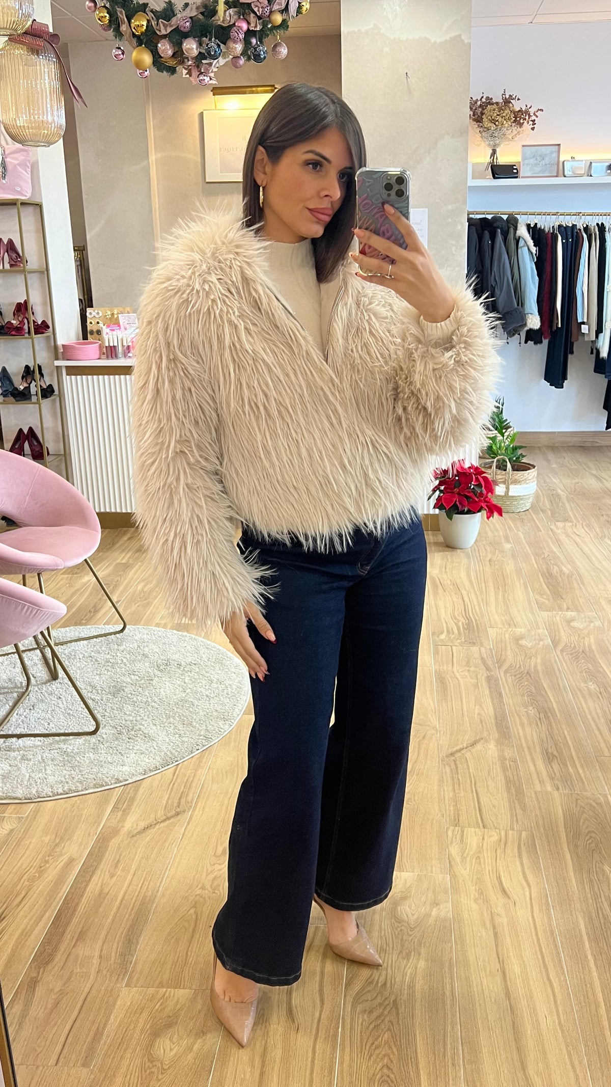 Abrigo Capucha Beige/Topo