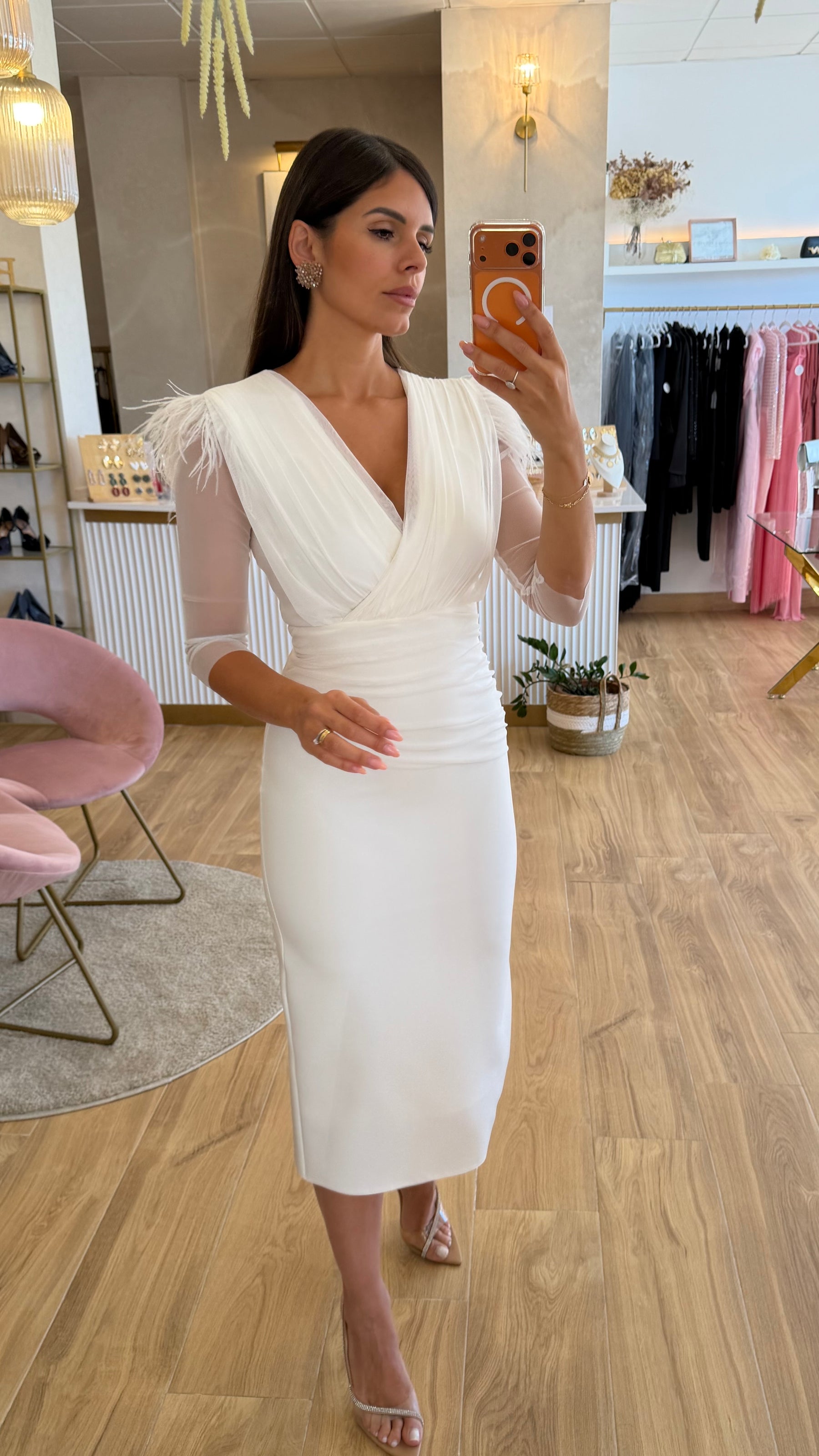 Vestido Leonor Blanco Escote V “Made in Spain”