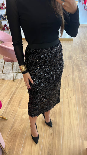 Falda Lentejuela Negra