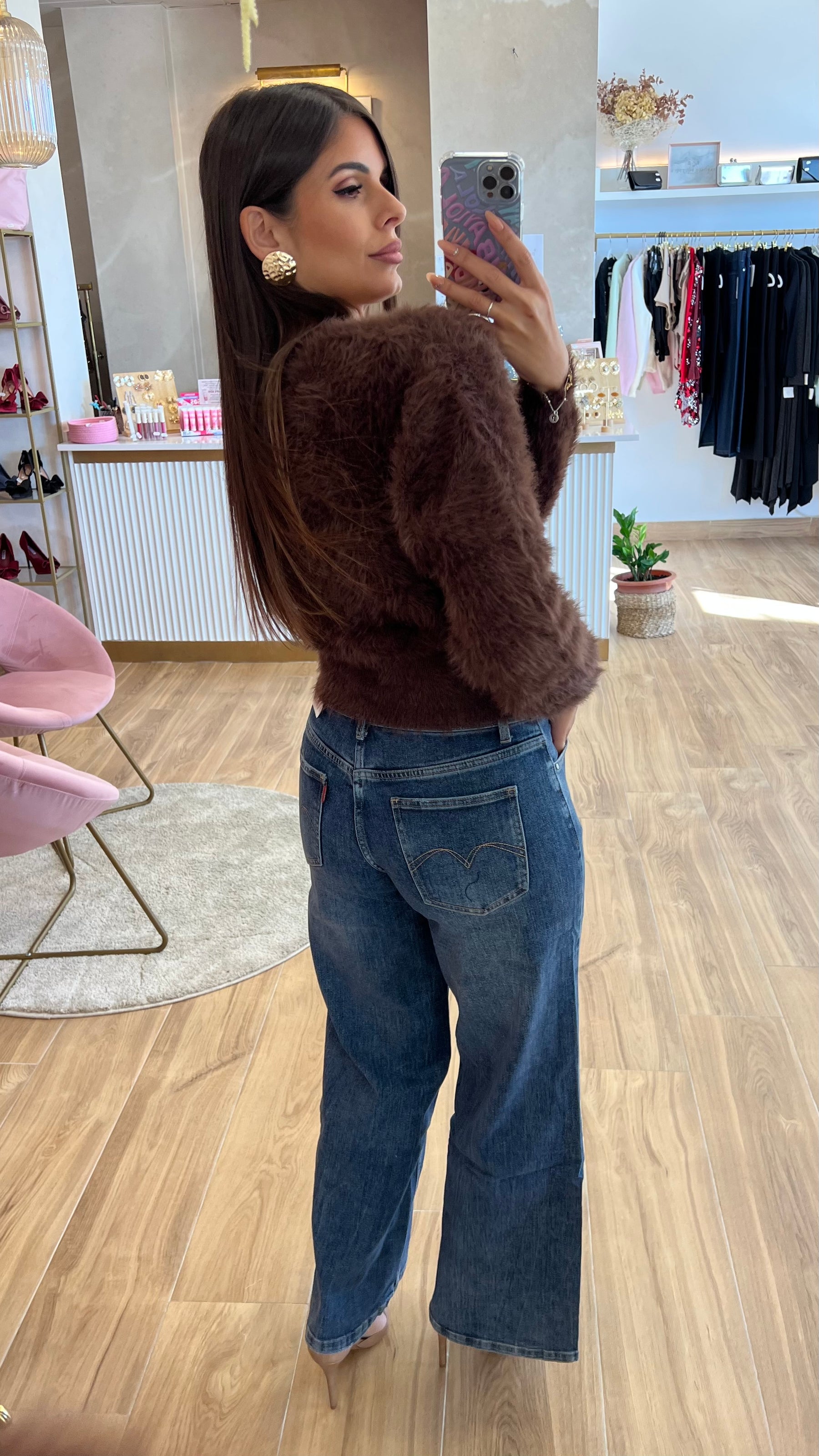 Rebeca Botones Oro Marrón