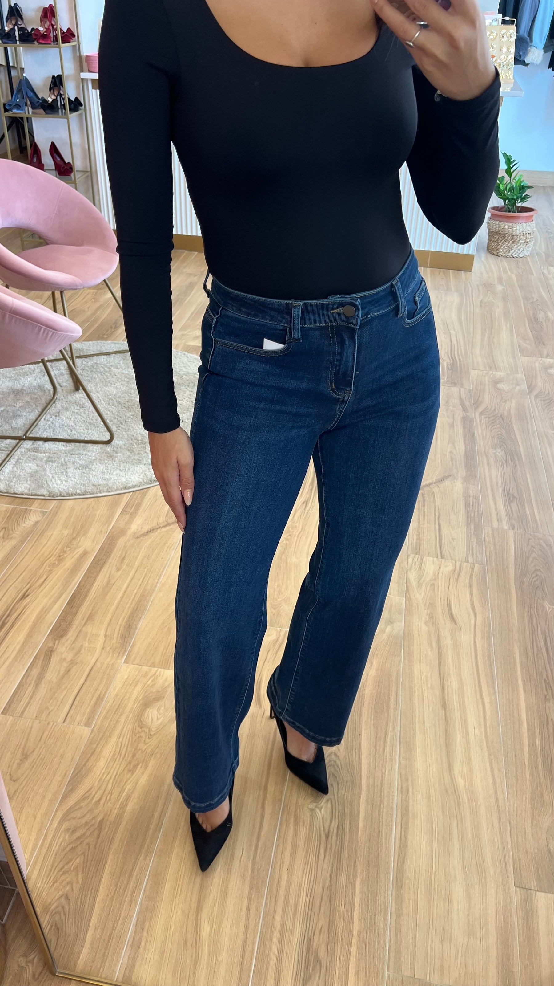 Pantalón Vaquero Wide Leg Elástico