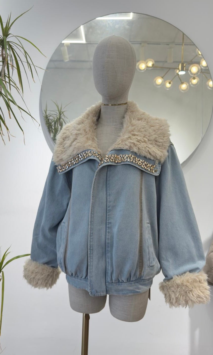Chaqueta Denim Glam Fur