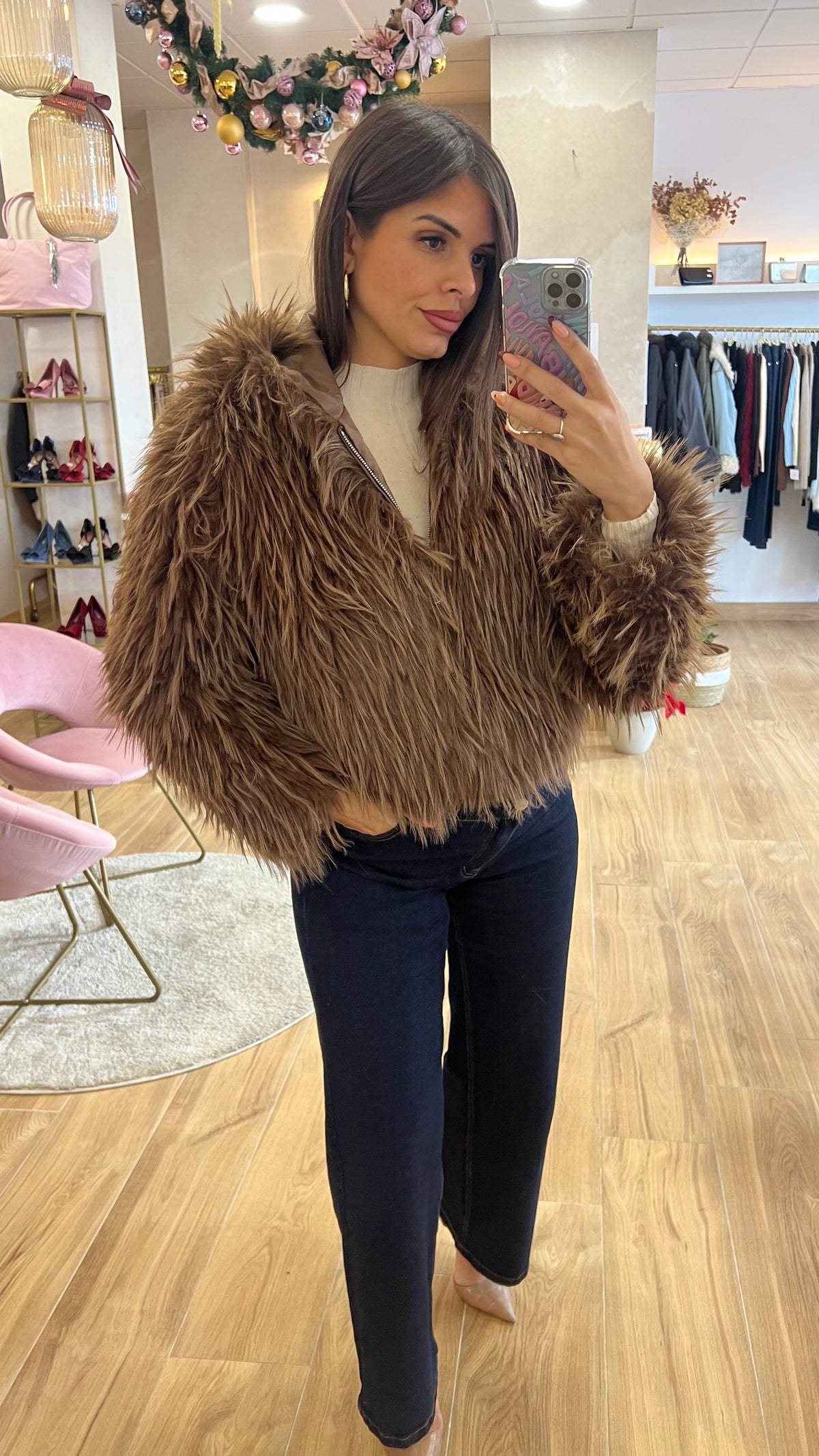 Abrigo Capucha Café