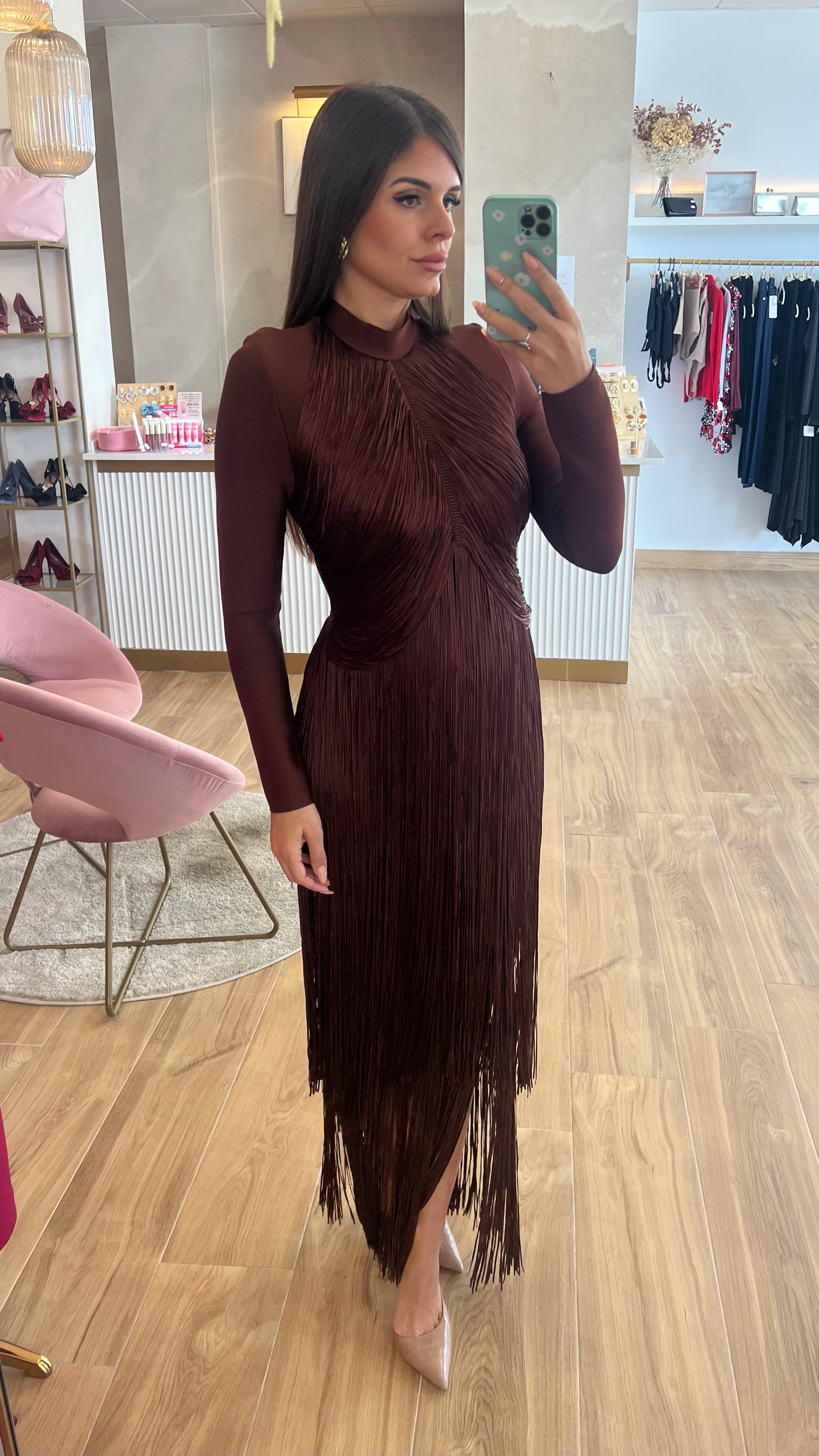 Vestido Bandage Flecos Chocolate