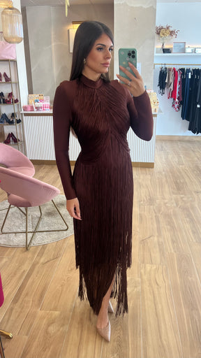 Vestido Bandage Flecos Chocolate