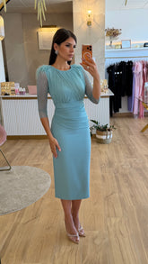 Vestido Leonor Azul Hielo “Made in Spain”