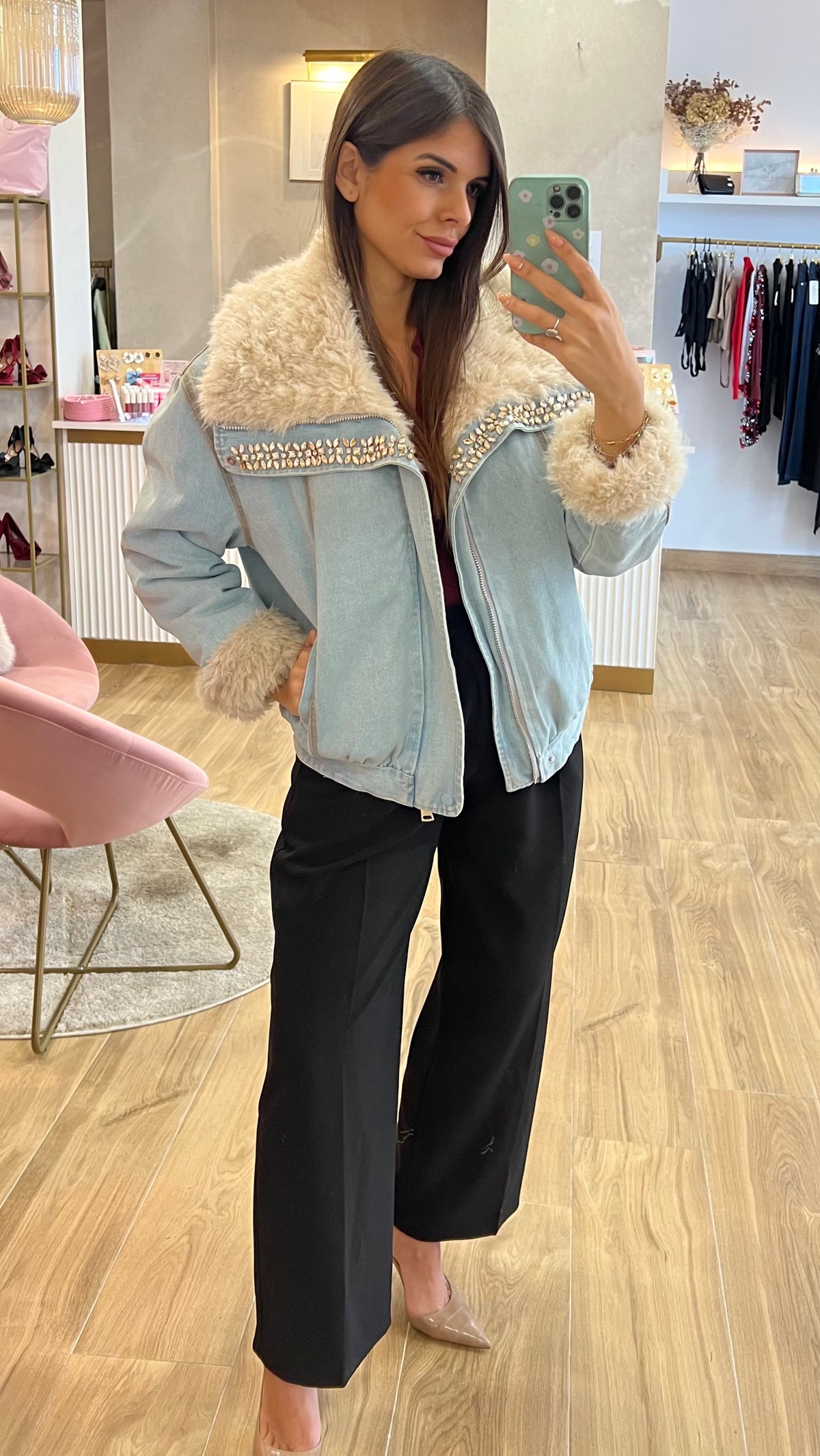 Chaqueta Denim Glam Fur