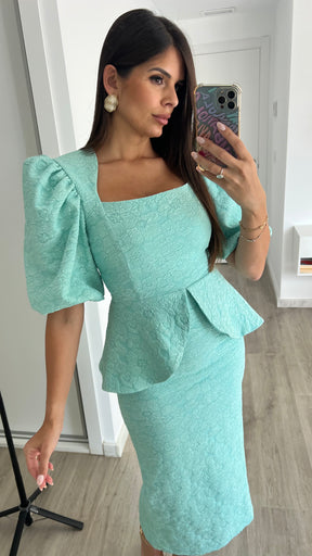 Vestido Rose Verde Agua Manga Corta “Made in Spain”