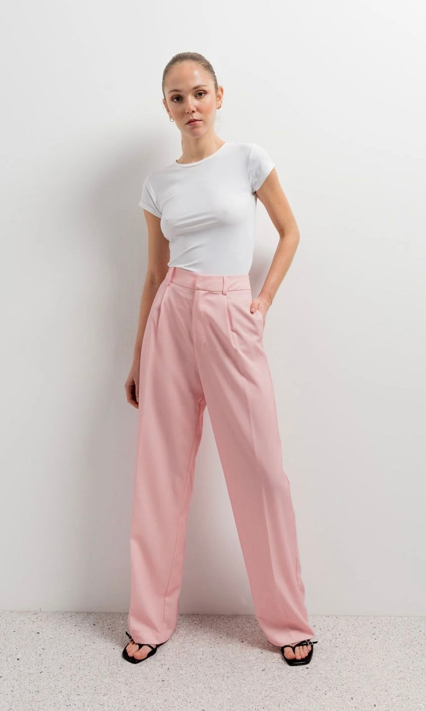 Pantalón Recto Rosa