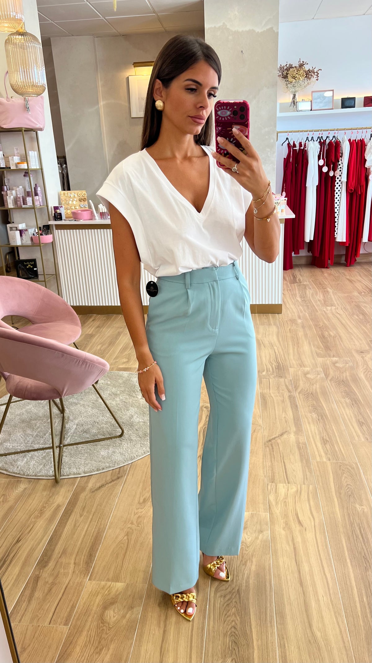 Pantalón Pinzas AguaMarina