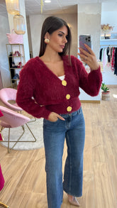 Rebeca Botones Oro Burdeos