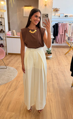 Pantalón Palazzo Beige
