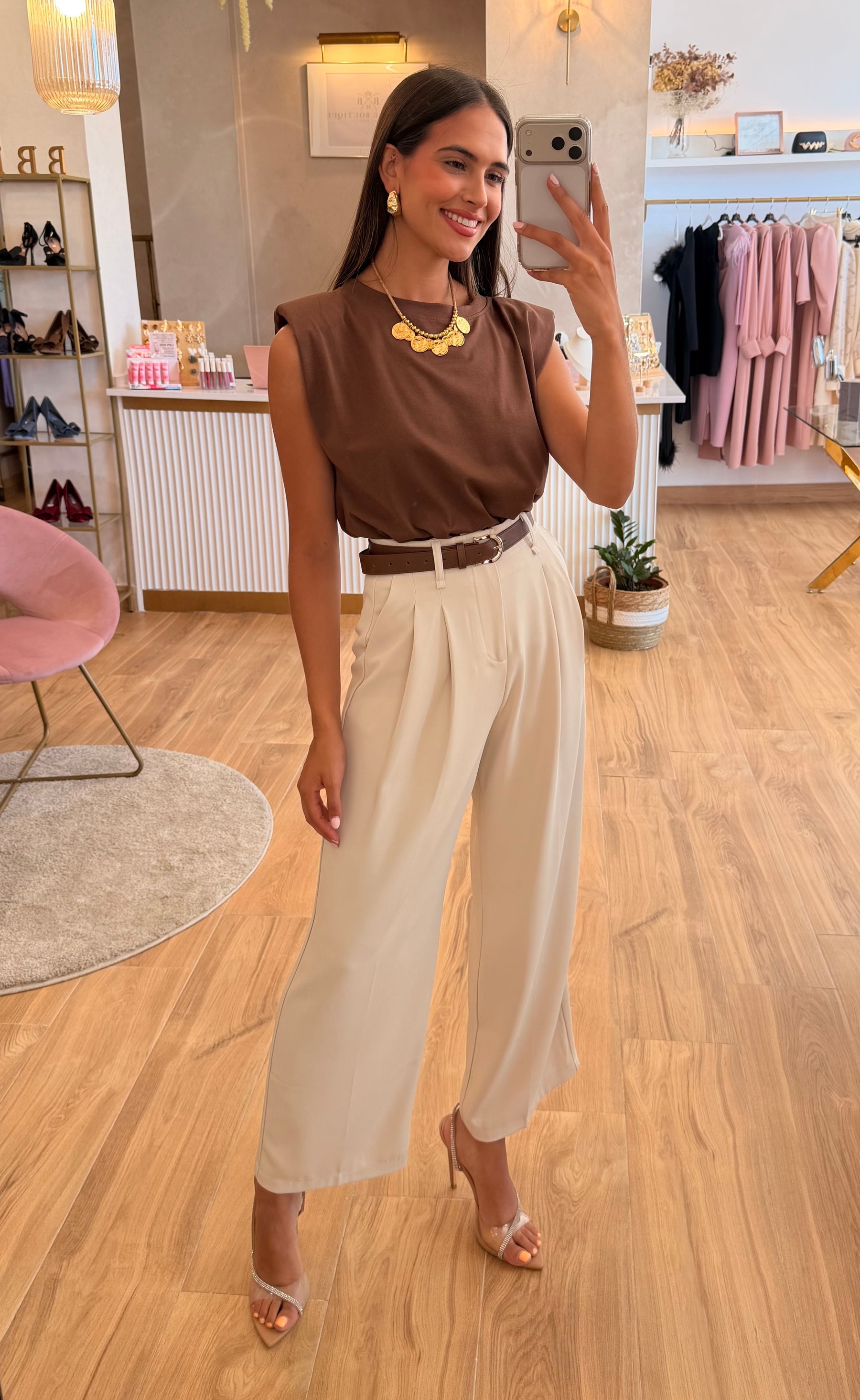 Pantalón Pinza Beige