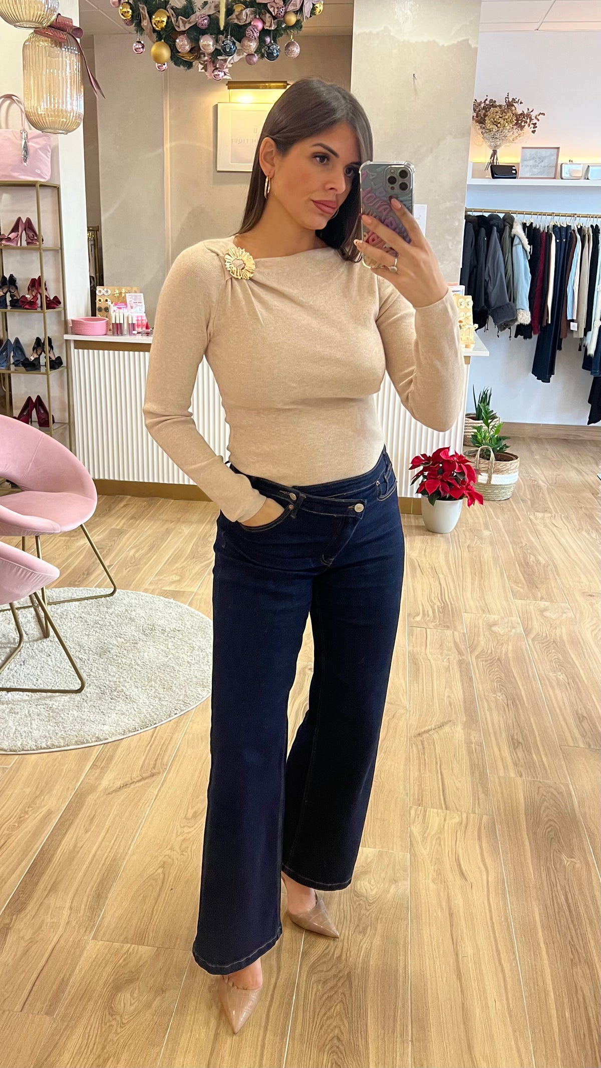 Jersey Broche Joya Beige