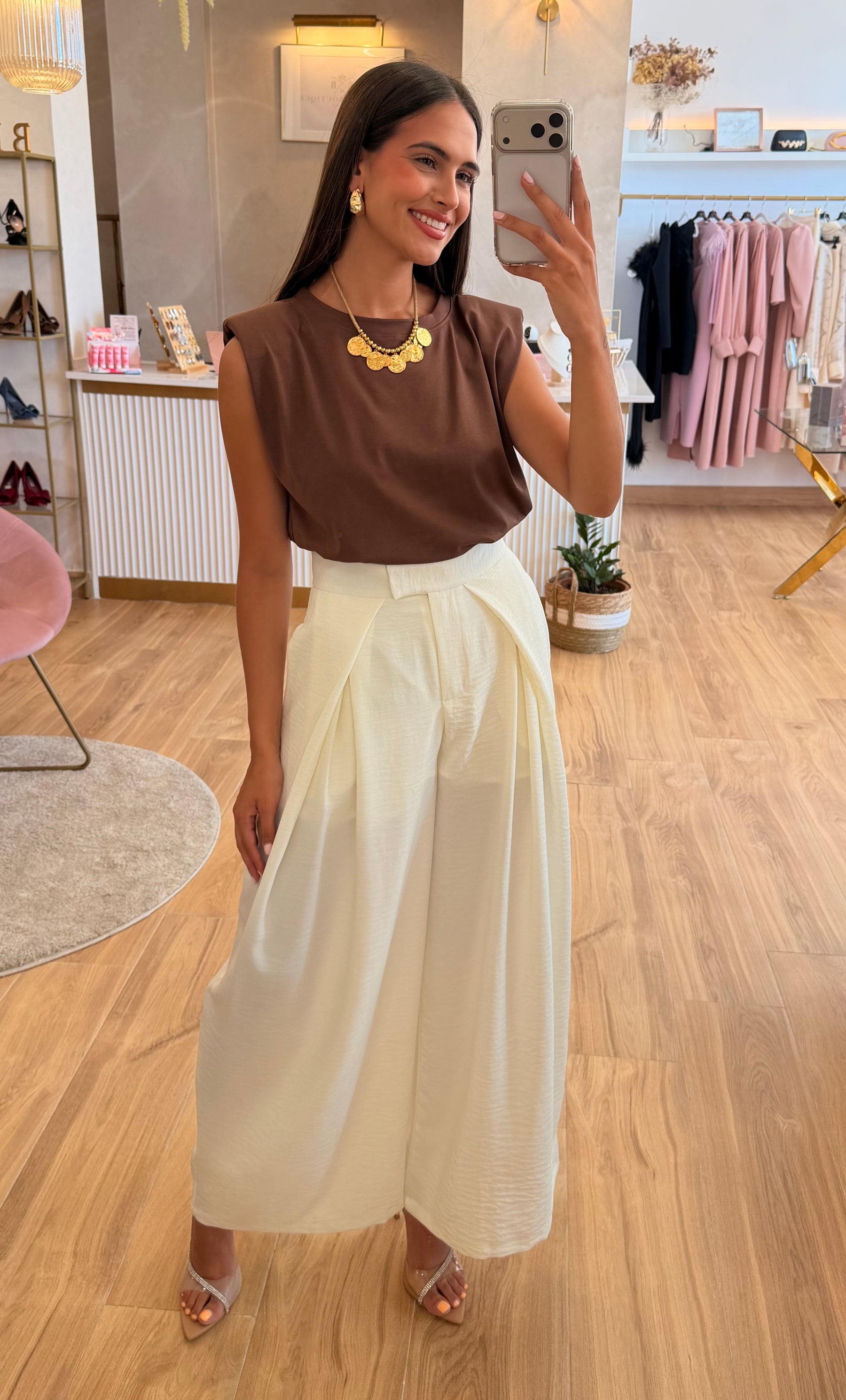 Pantalón Palazzo Beige