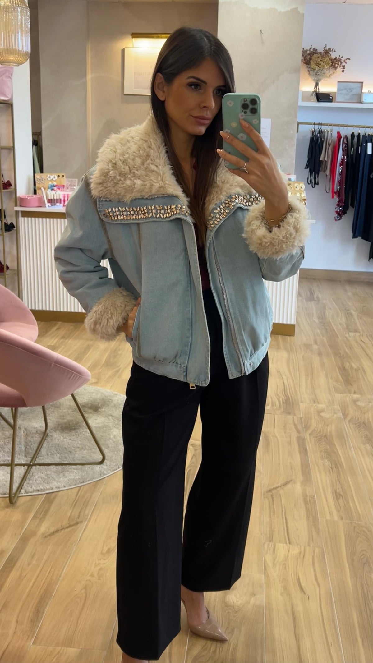 Chaqueta Denim Glam Fur