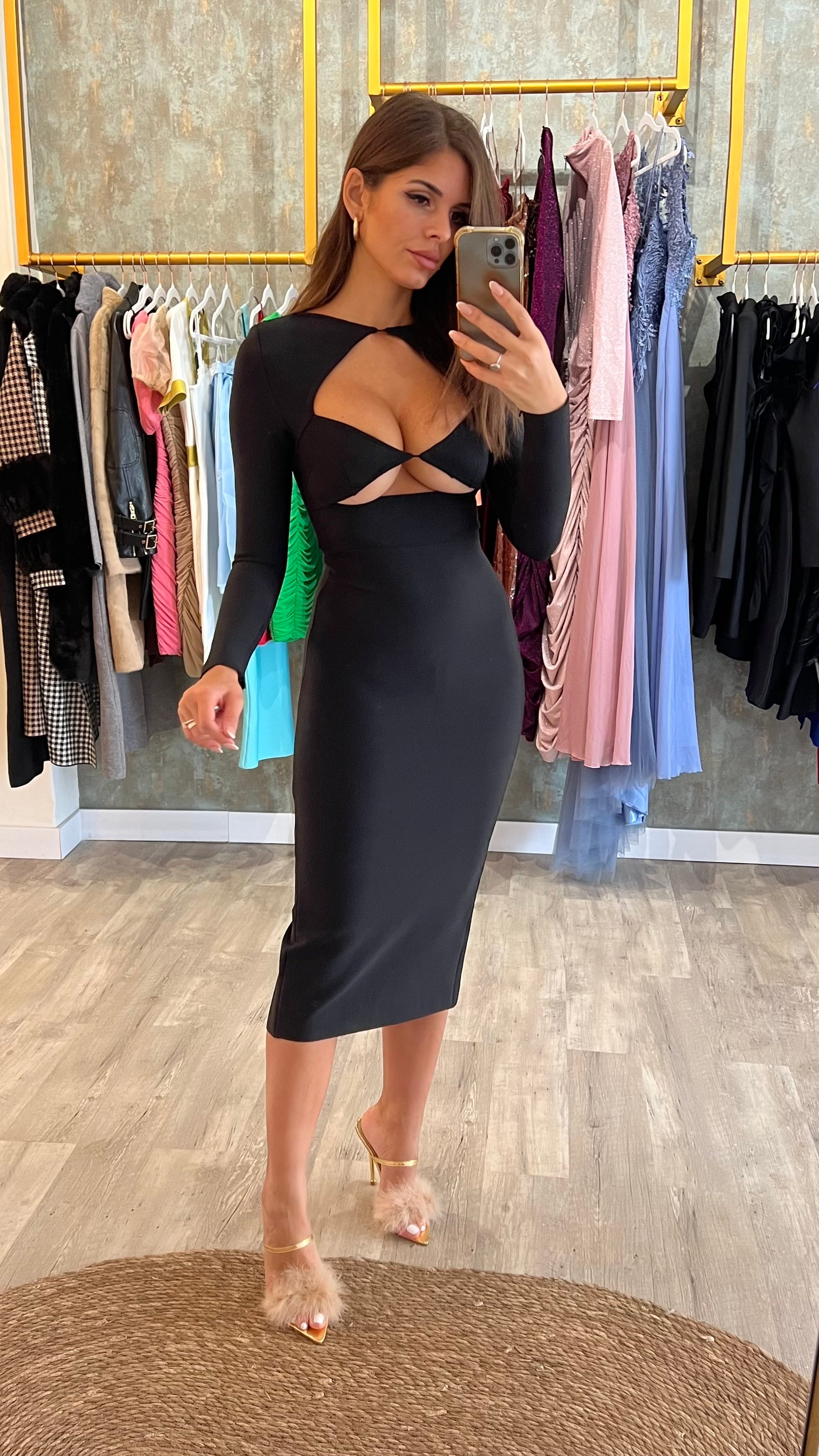 Vestido Bandage Barbie Negro