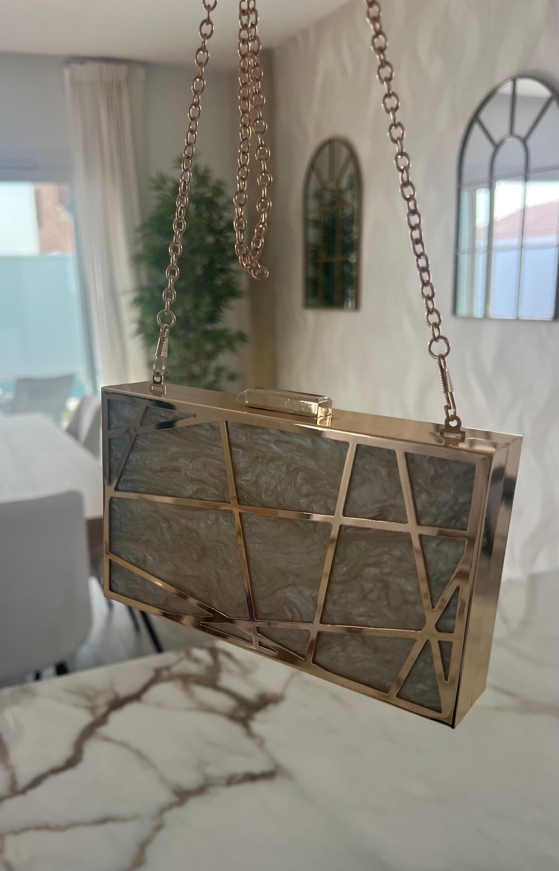 Clutch Nácar & Oro Delux