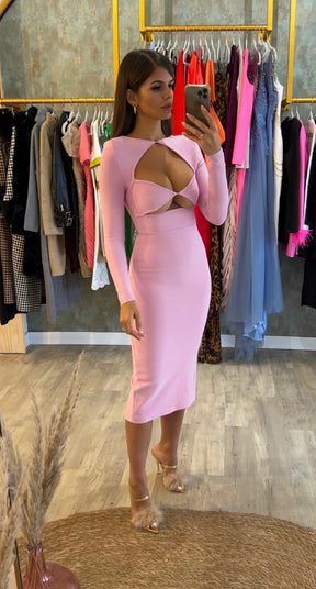 Vestido Bandage Barbie Rosa