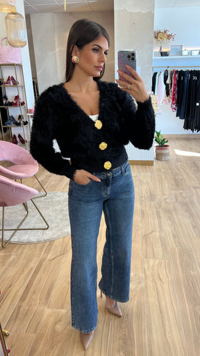 Rebeca Botones Oro Negra