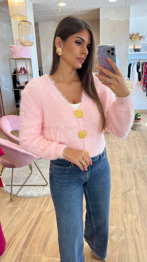 Rebeca Botones Oro Rosa