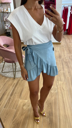 Falda Volante Efecto Denim