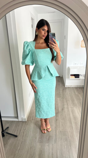 Vestido Rose Verde Agua Manga Corta “Made in Spain”