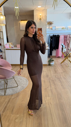 Vestido Gema Brilli Marrón Chocolate