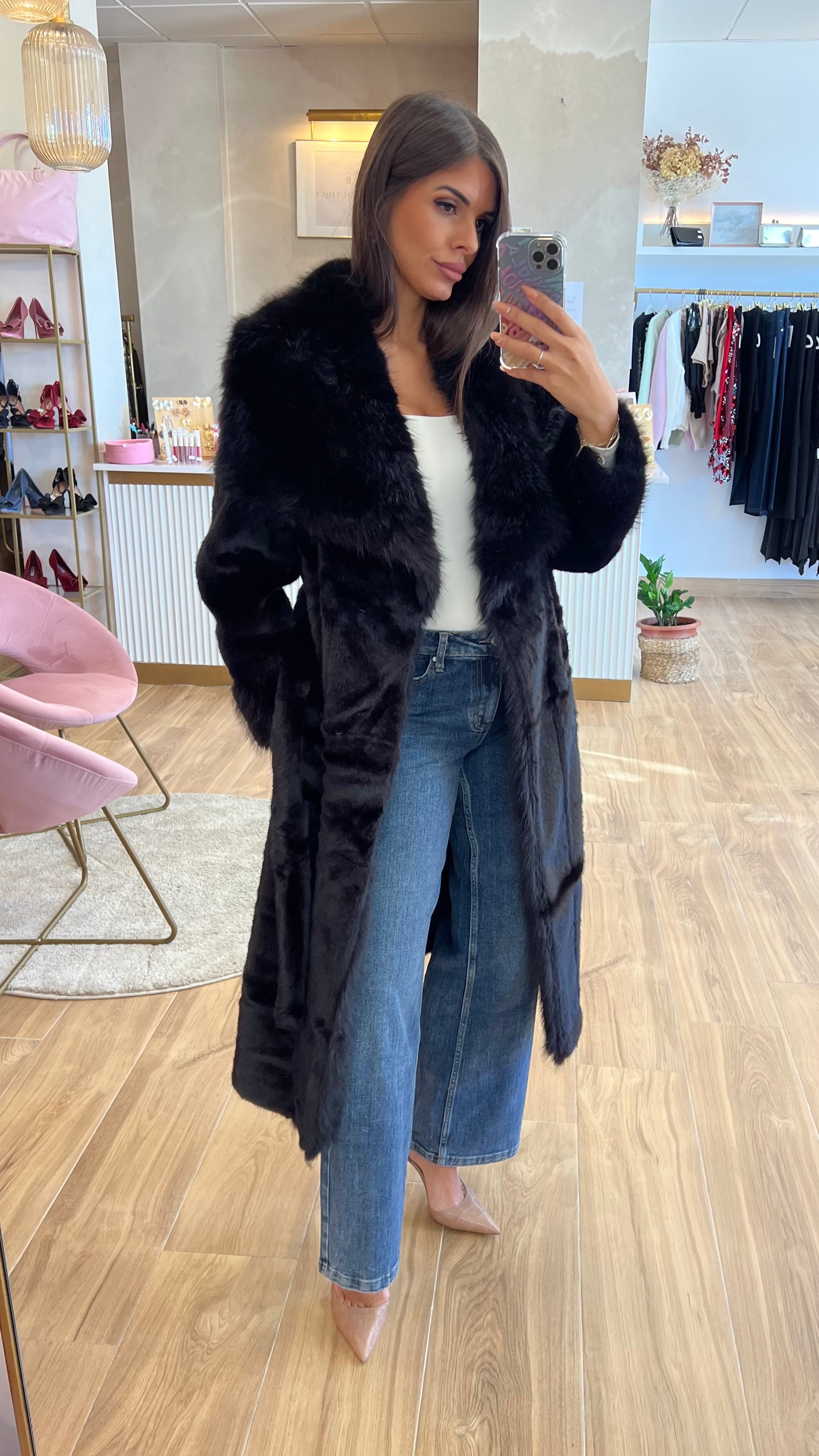 Abrigo Largo Negro Premium