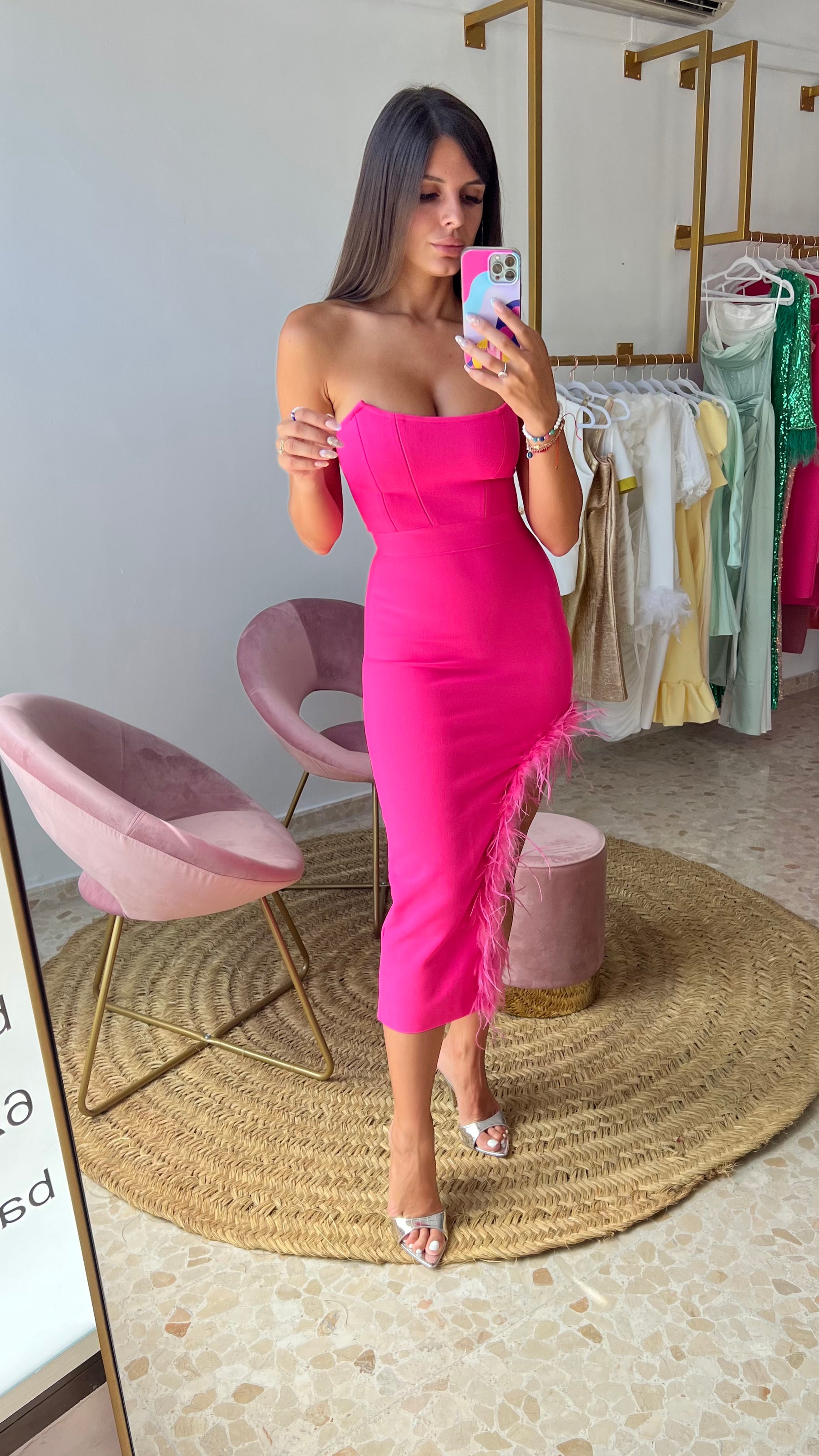 Vestido Bandage Fabiola Fucsia