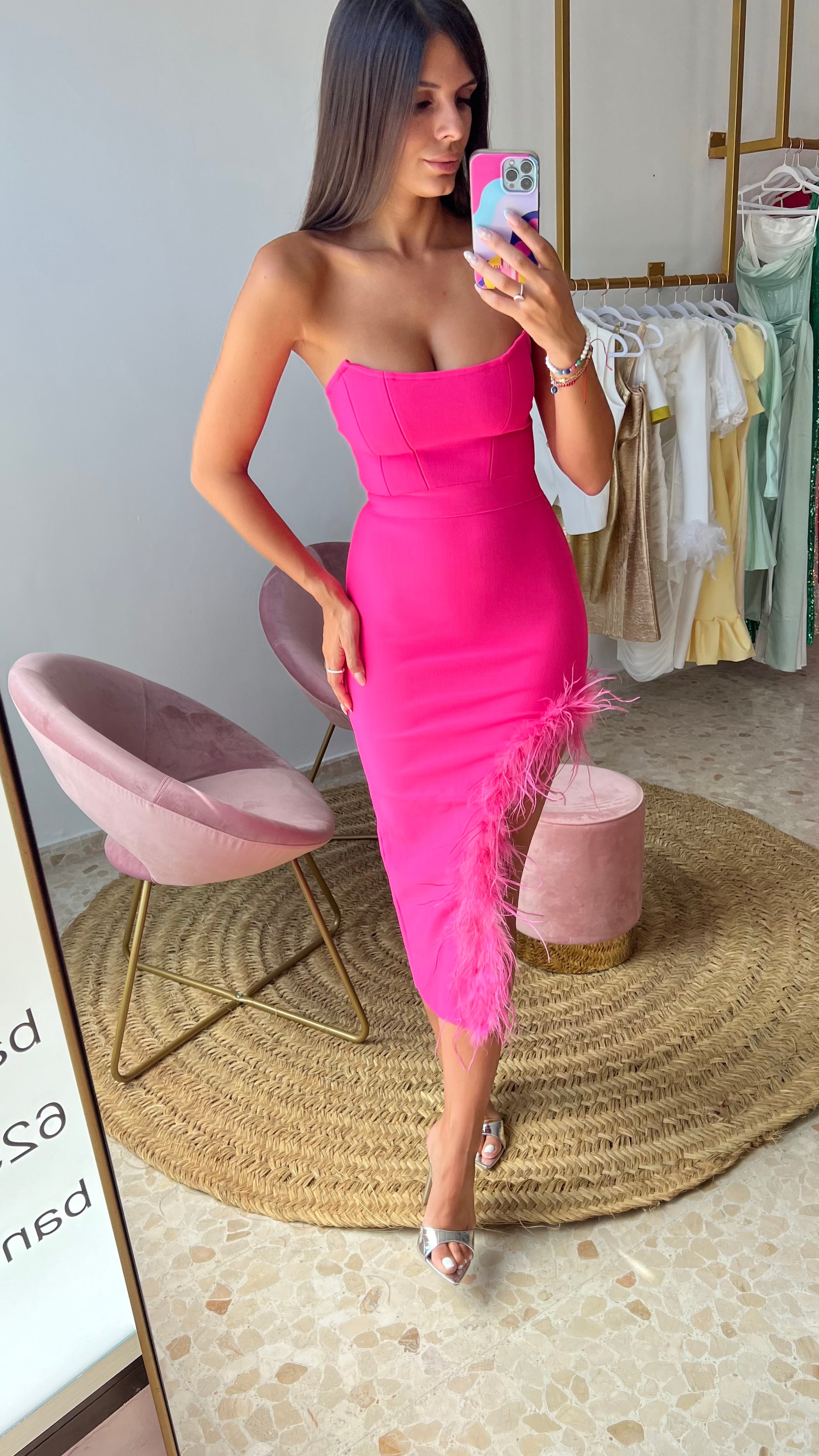 Vestido Bandage Fabiola Fucsia