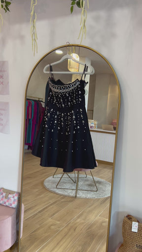 Vestido Reina Cristales Negro