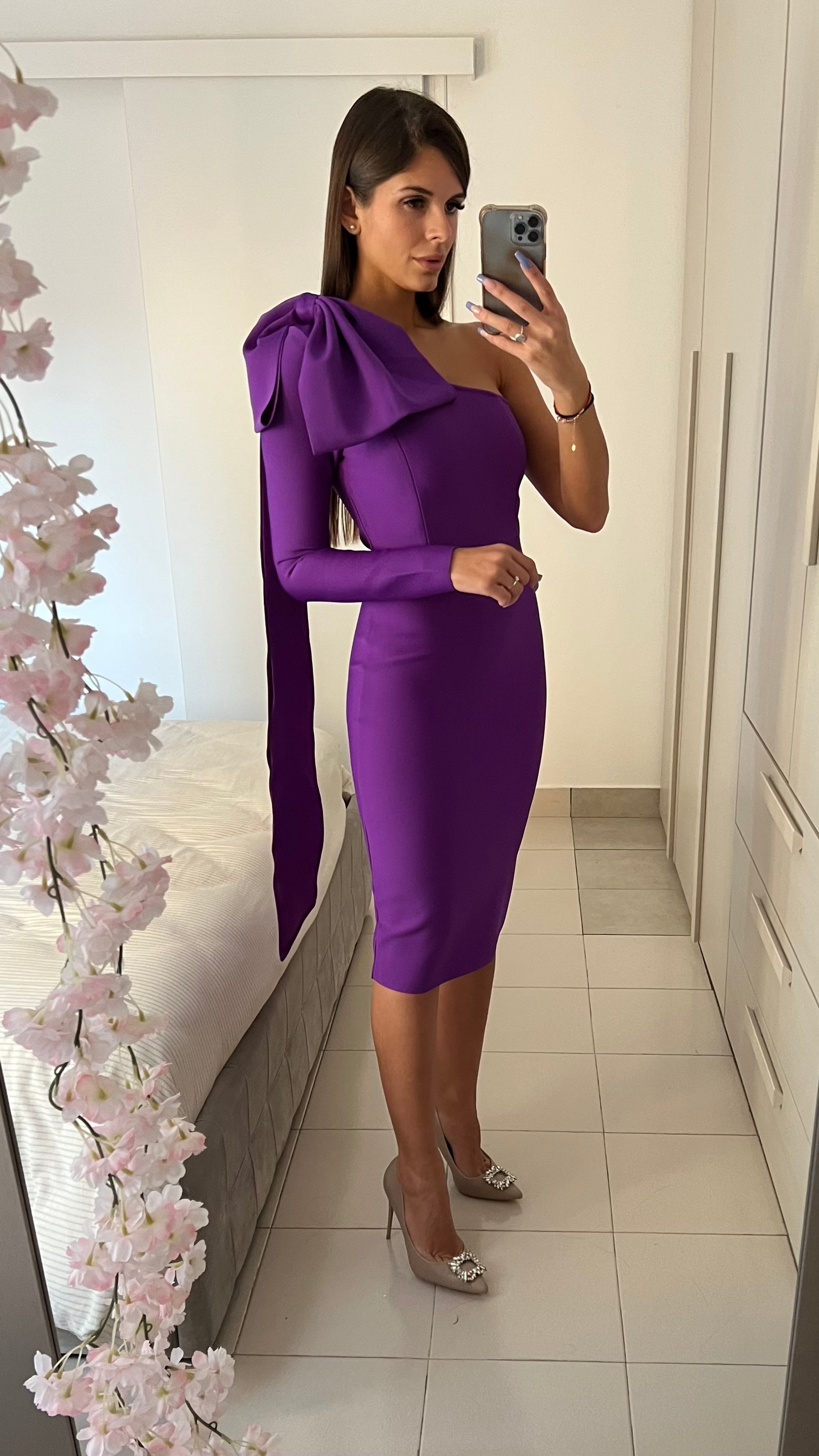 Bandage Dress Lazo Purple