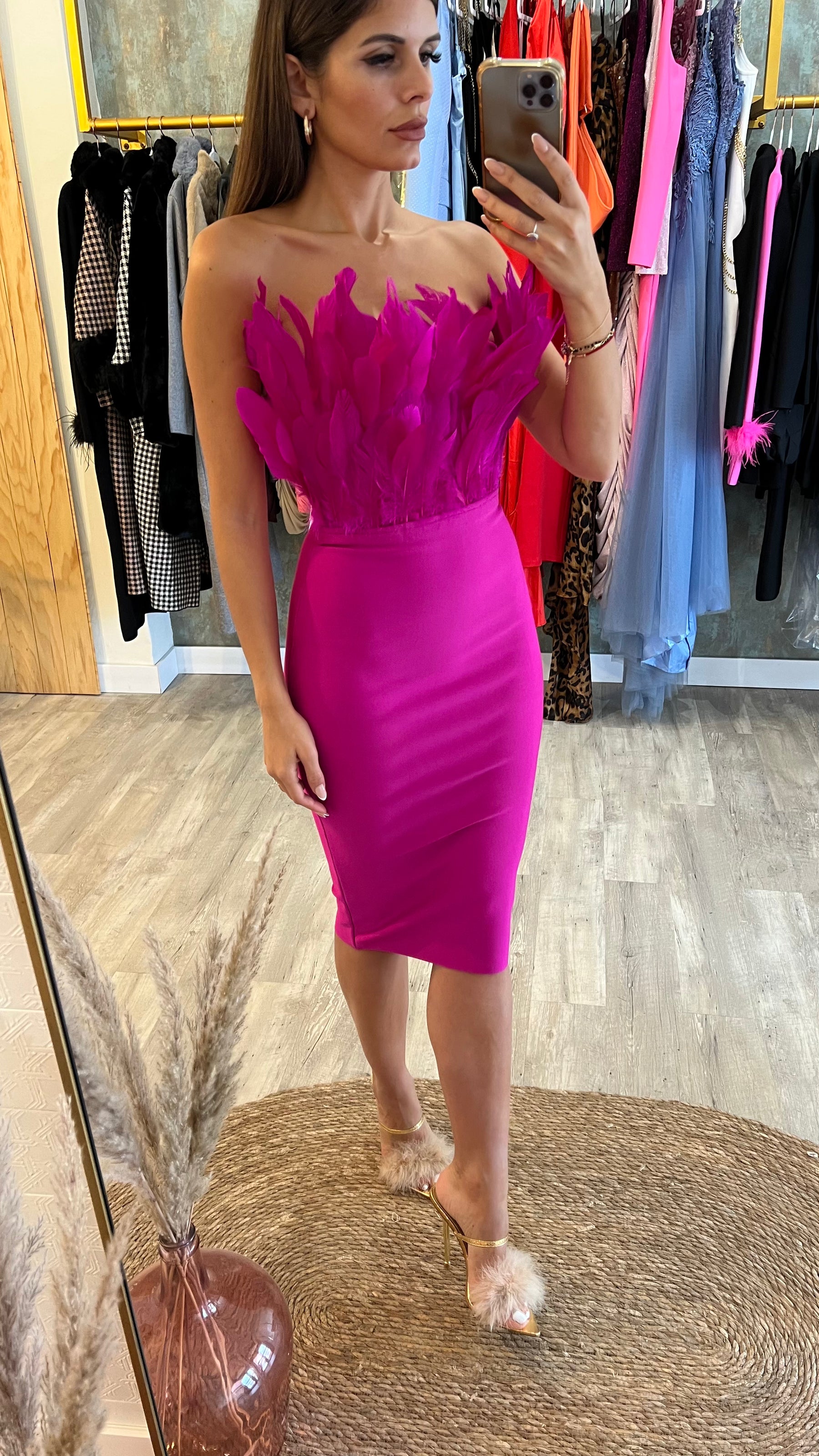 Vestido Bandage Melisa Plumas